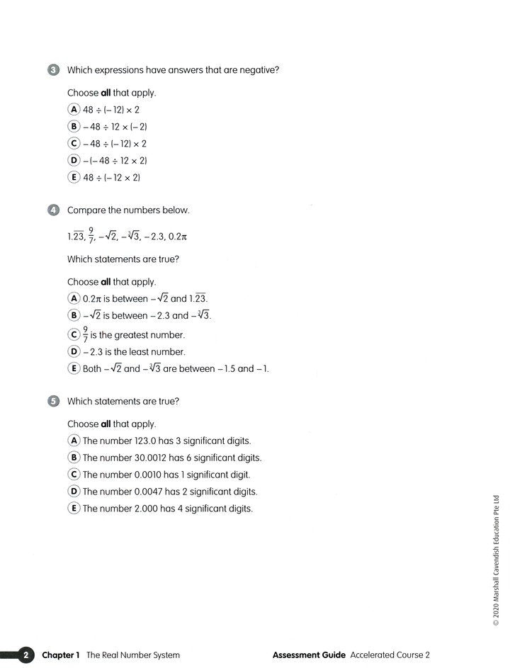 Math in Focus Assessment Guide Teacher Edition Accelerated (Grades 7-8)