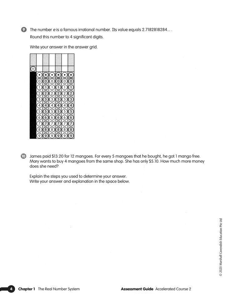 Math in Focus Assessment Guide Teacher Edition Accelerated (Grades 7-8)