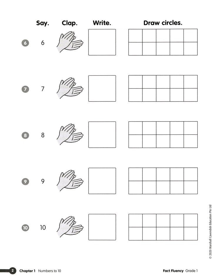 Math in Focus Singapore Math Fact Fluency Grade 1