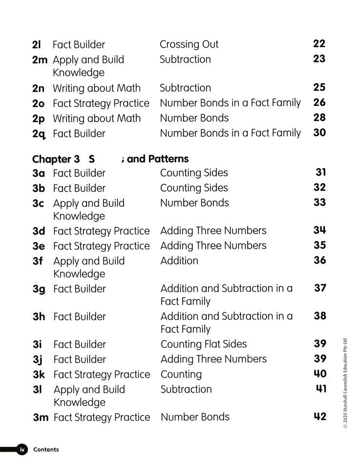 Math in Focus Singapore Math Fact Fluency Grade 1