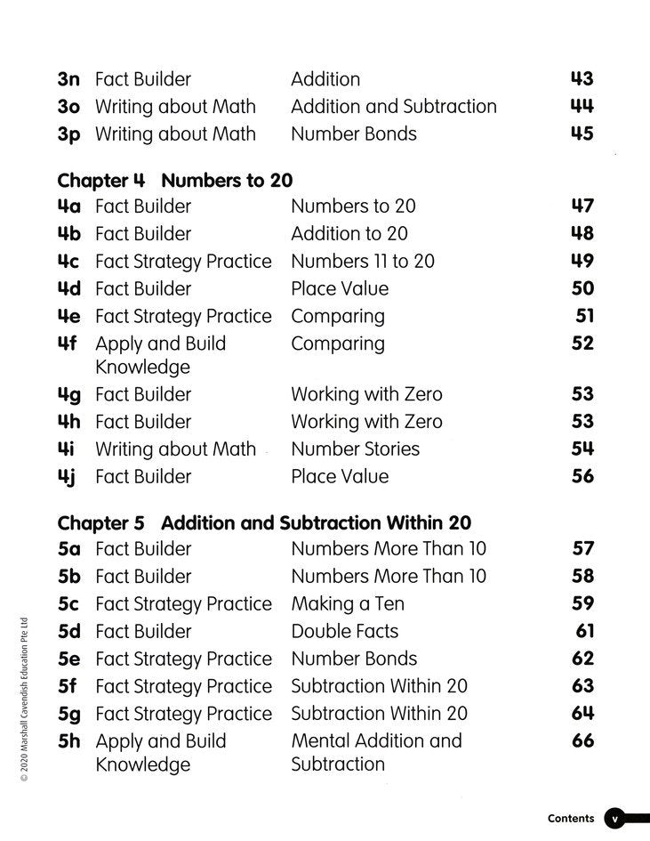 Math in Focus Singapore Math Fact Fluency Grade 1