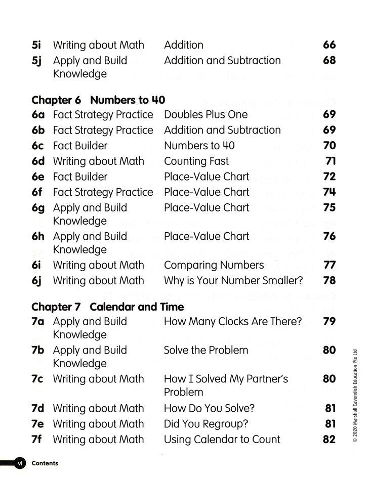 Math in Focus Singapore Math Fact Fluency Grade 1