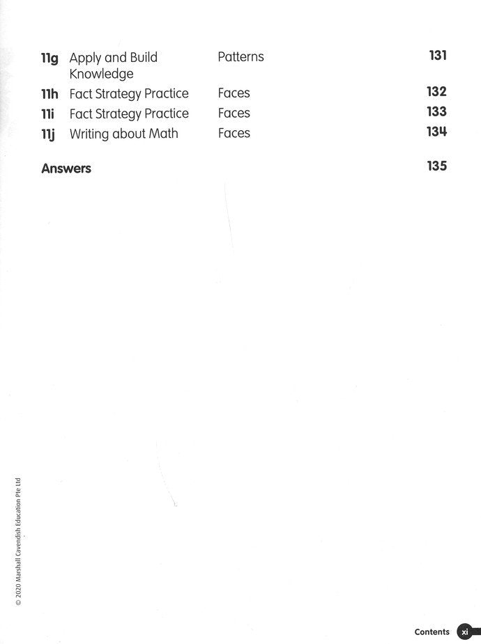 Math in Focus Singapore Math Fact Fluency Grade 2