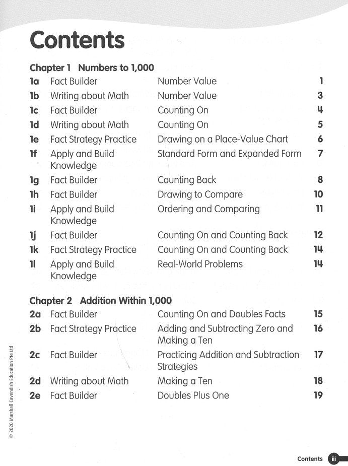 Math in Focus Singapore Math Fact Fluency Grade 2