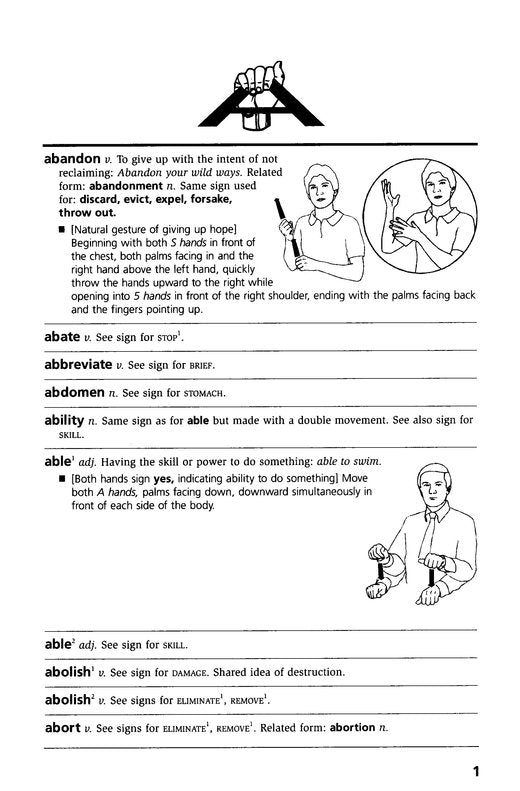 Webster's American Sign Language Dictionary, Compact Edition