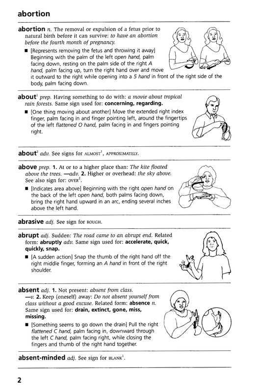 Webster's American Sign Language Dictionary, Compact Edition