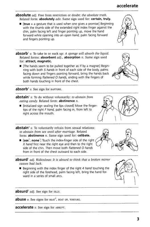 Webster's American Sign Language Dictionary, Compact Edition