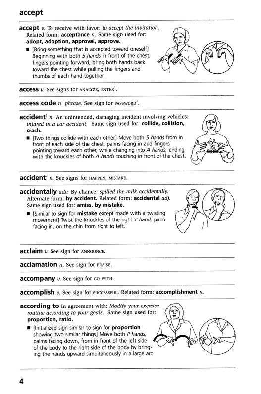 Websters American Sign Language Dictionary Compact Edition 