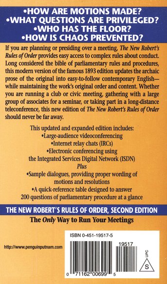 The New Robert's Rules of Order, Revised