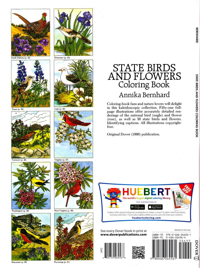 State Birds and Flowers -- coloring book