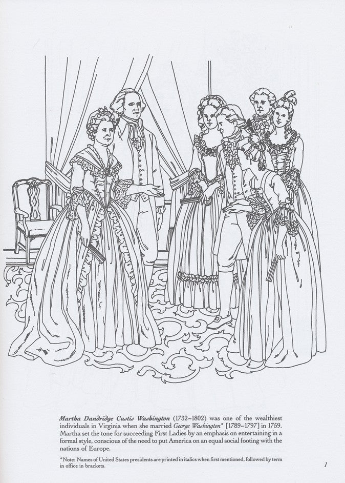 America's First Ladies Coloring Book