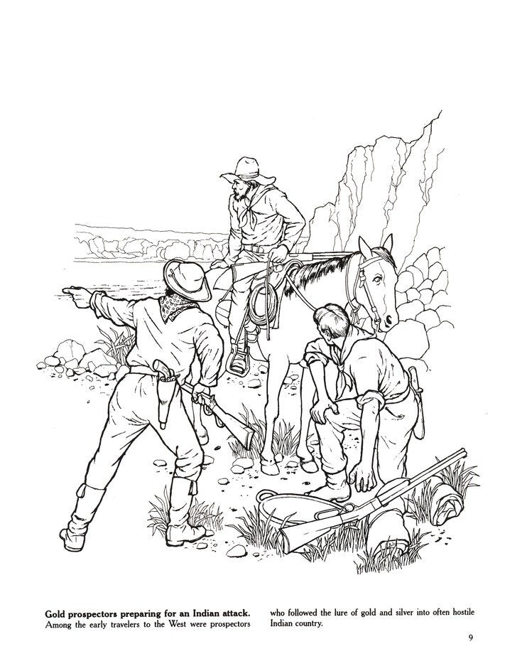 Western Pioneers Coloring Book