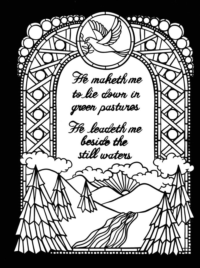 Psalms Stained Glass Coloring Book