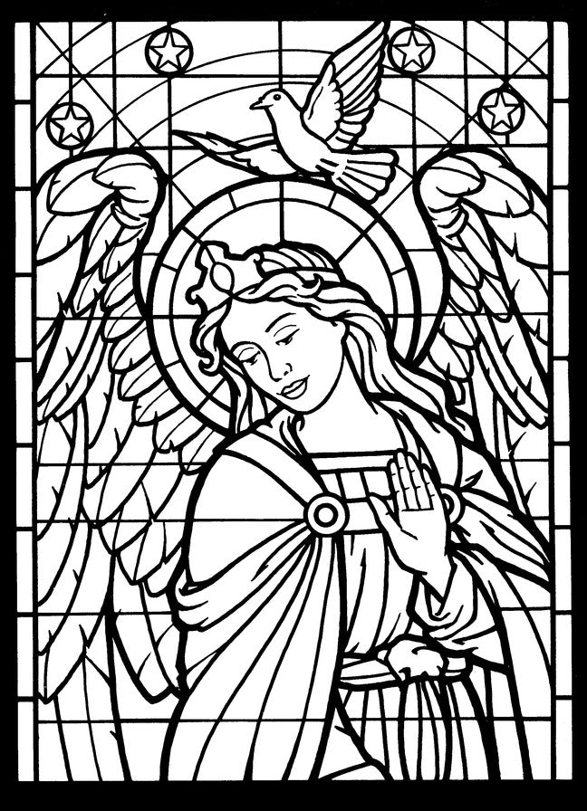 Amazing Angels Stained Glass Coloring Book