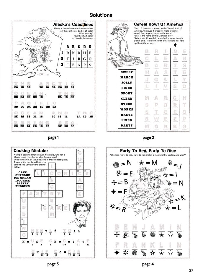 U.S.A. Secret Code Puzzles for Kids