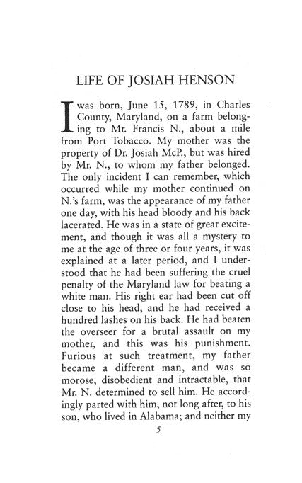 The Life of Josiah Henson: An Inspiration for Harriet Beecher Stowe's Uncle Tom