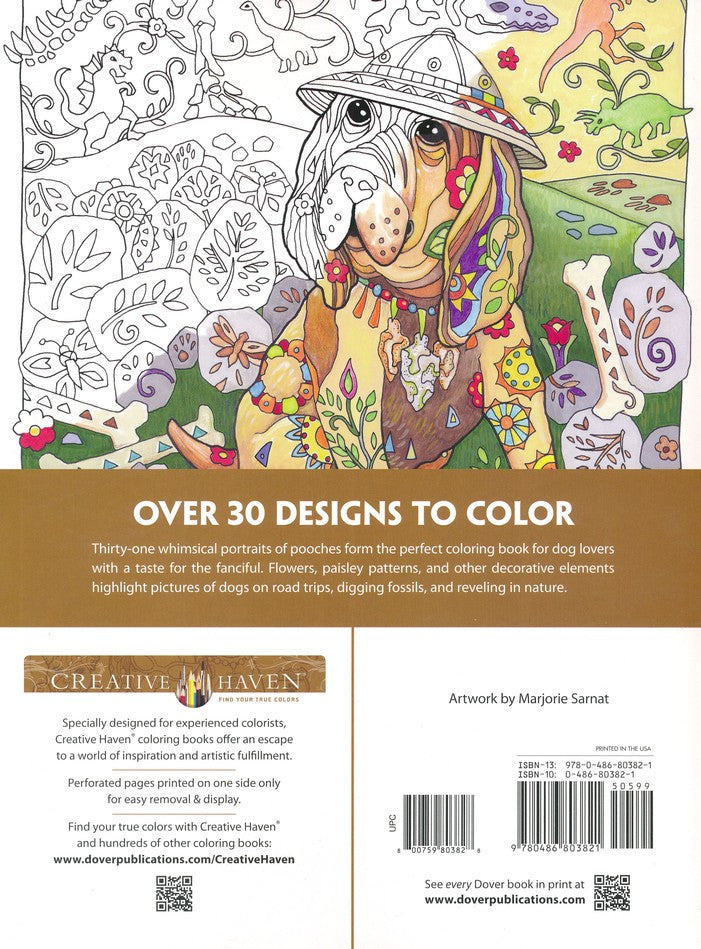 Dazzling Dogs Adult Coloring Book