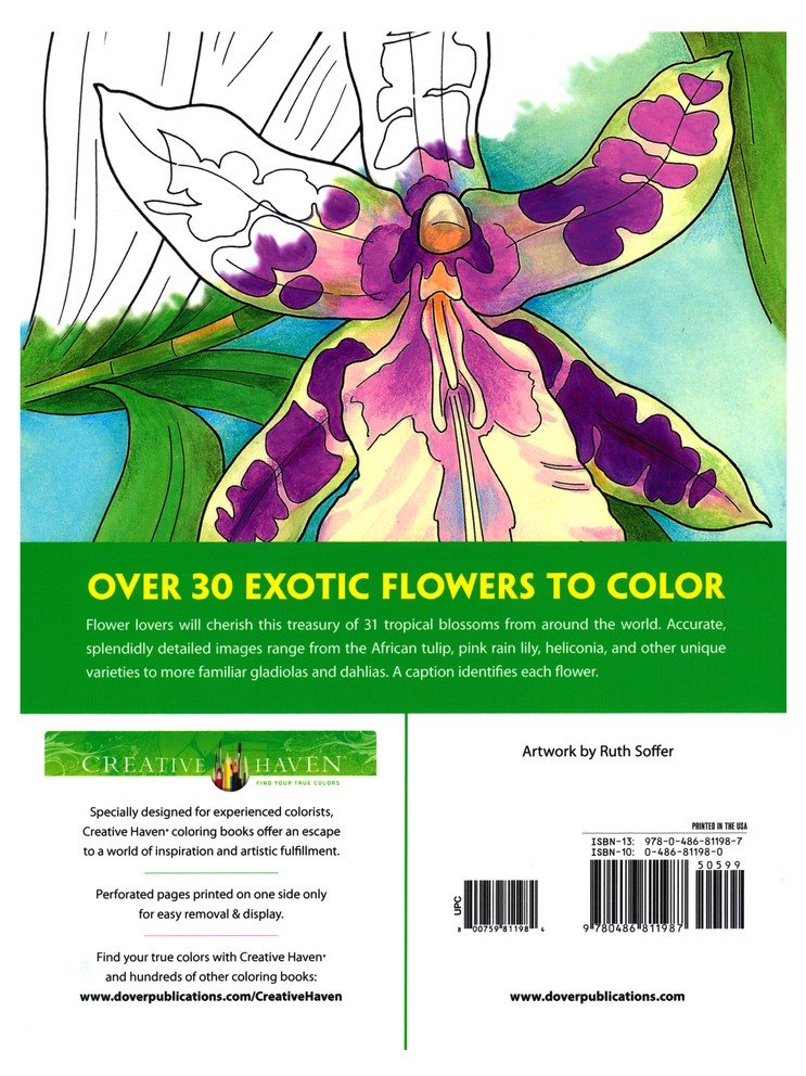 Tropical Blooms Coloring Book