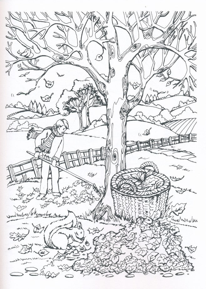 Autumn Scenes Coloring Book