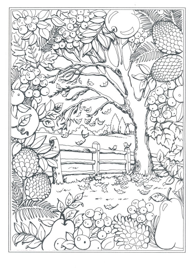 Autumn Scenes Coloring Book