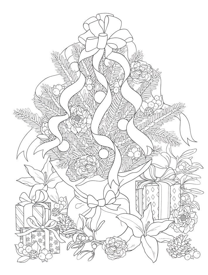 Christmas Florals Coloring Book