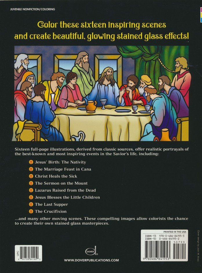 The Life of Jesus Stained Glass Coloring Book