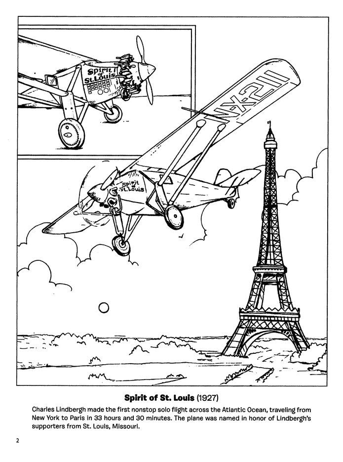 Famous Airplanes Coloring Book