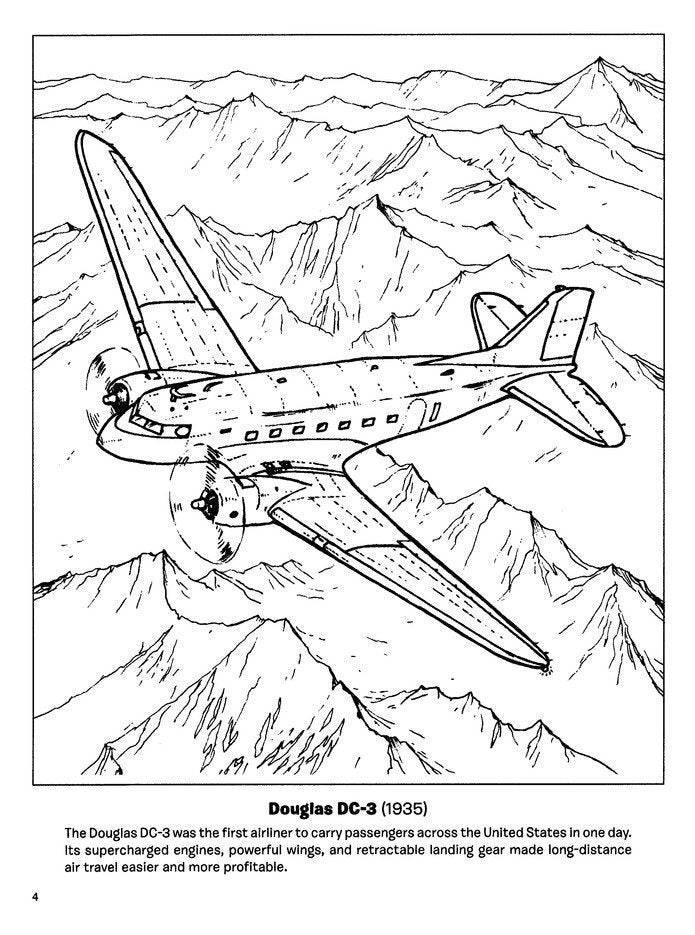 Famous Airplanes Coloring Book