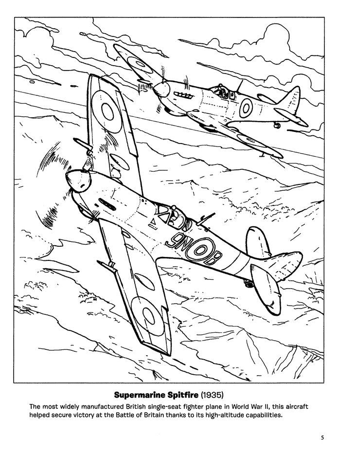 Famous Airplanes Coloring Book