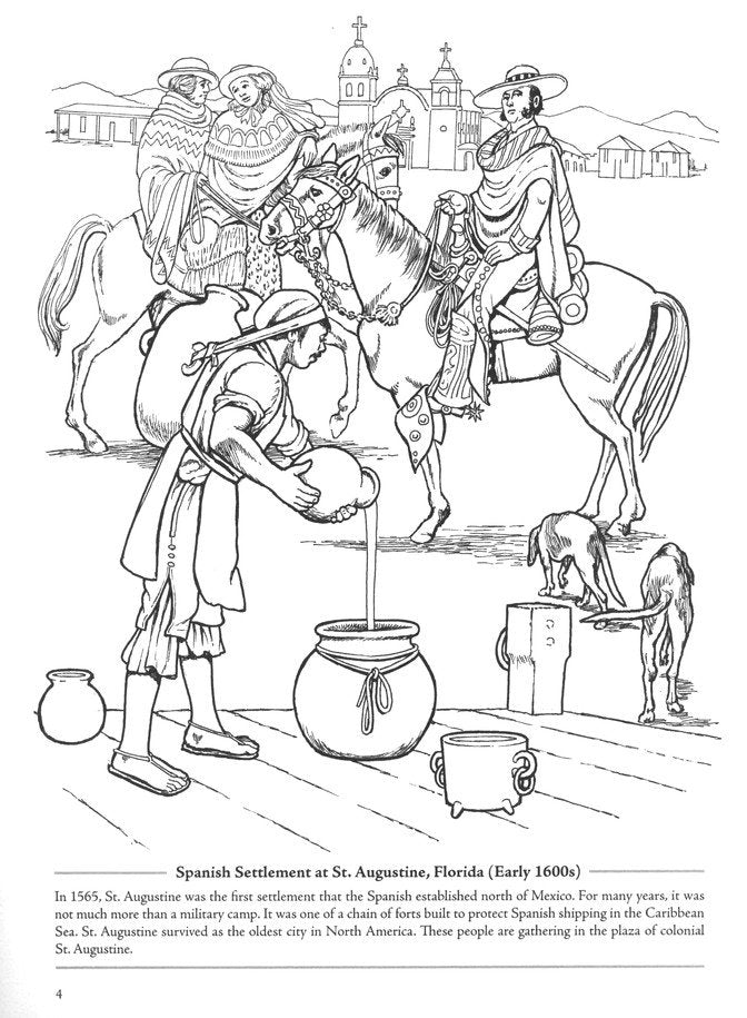 Life in Colonial America: Coloring Book