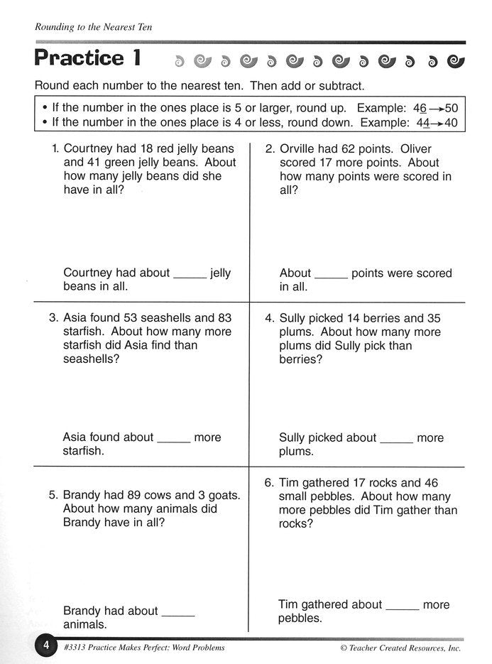 Practice Makes Perfect: Word Problems (Grade 3)