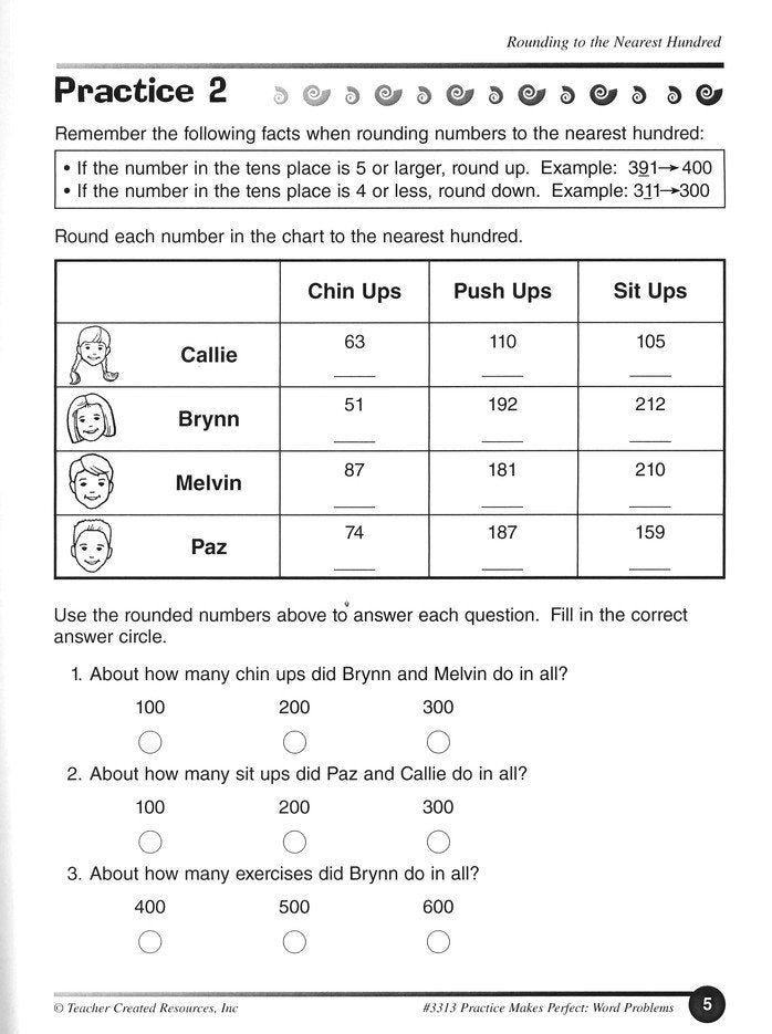 Practice Makes Perfect: Word Problems (Grade 3)