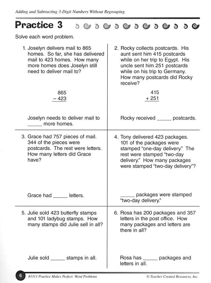 Practice Makes Perfect: Word Problems (Grade 3)