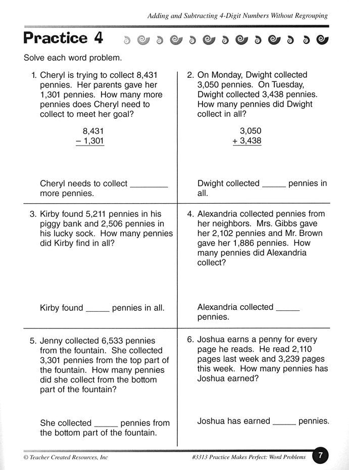 Practice Makes Perfect: Word Problems (Grade 3)