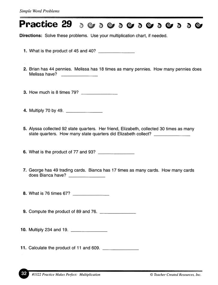 Multiplication, Grade 4