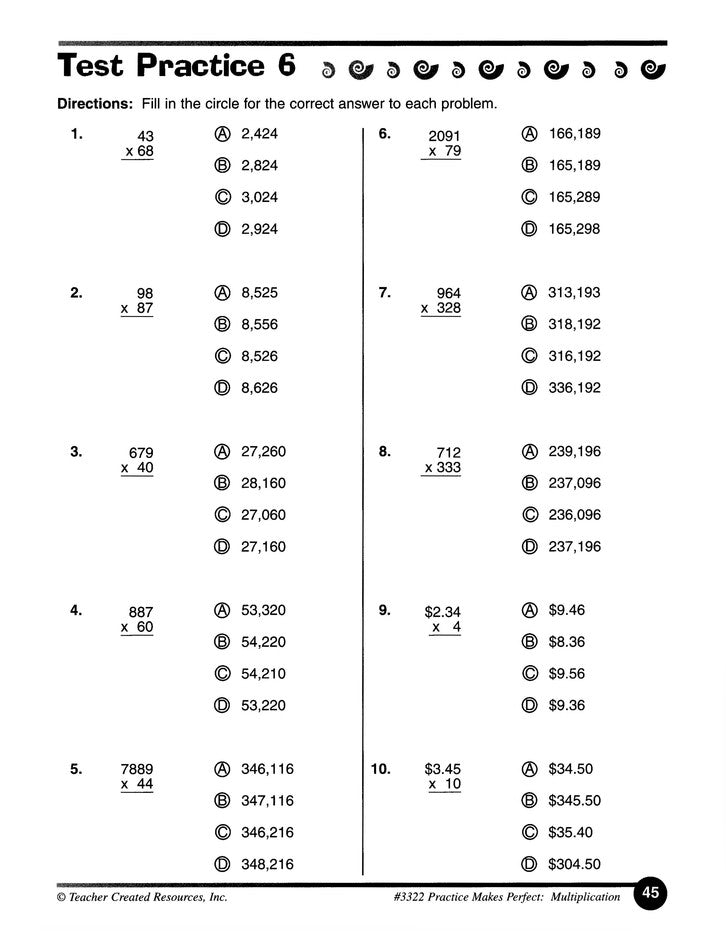 Multiplication, Grade 4