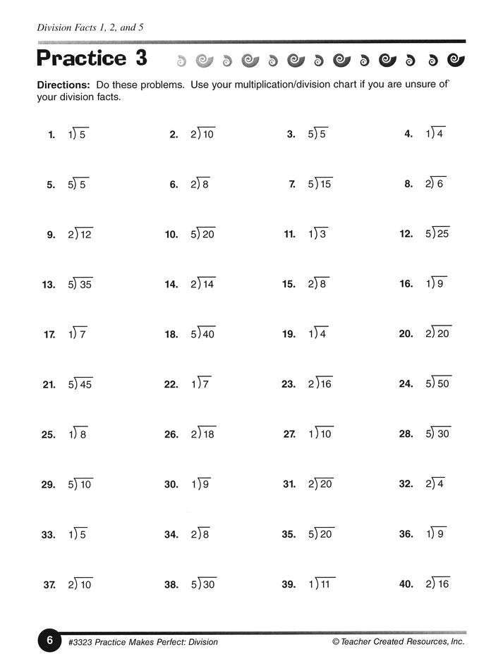 Practice Makes Perfect: Division (Grade 3)