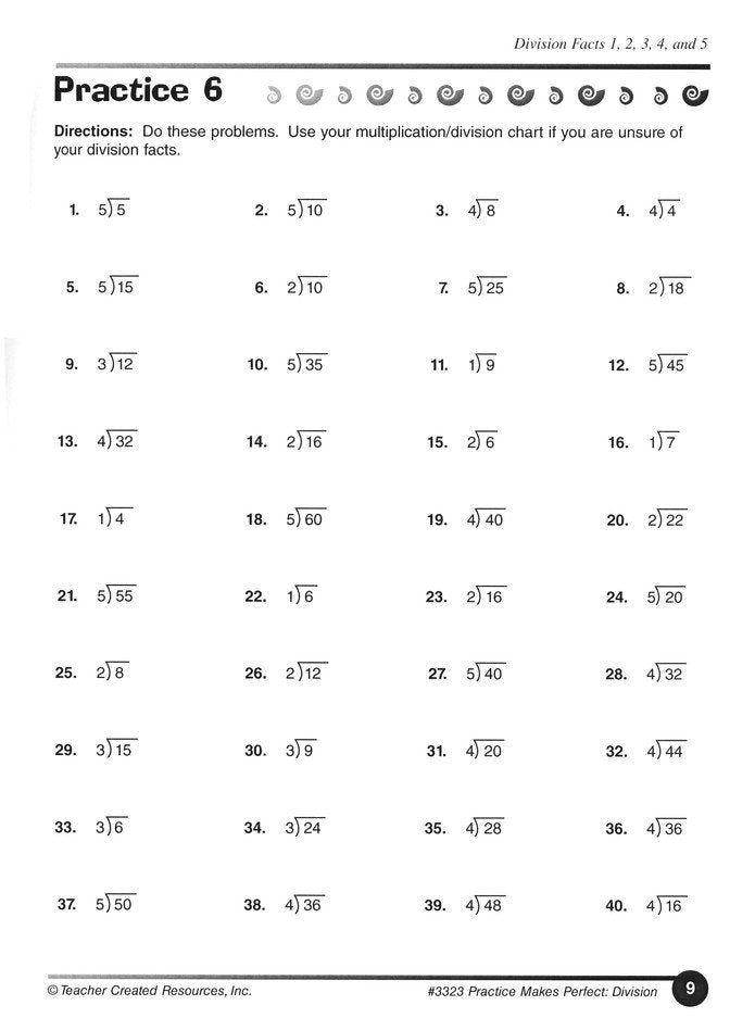 Practice Makes Perfect: Division (Grade 3)