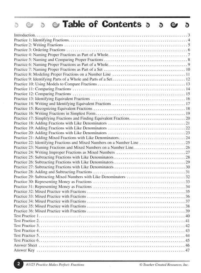 Practice Makes Perfect: Fractions (Grade 4)