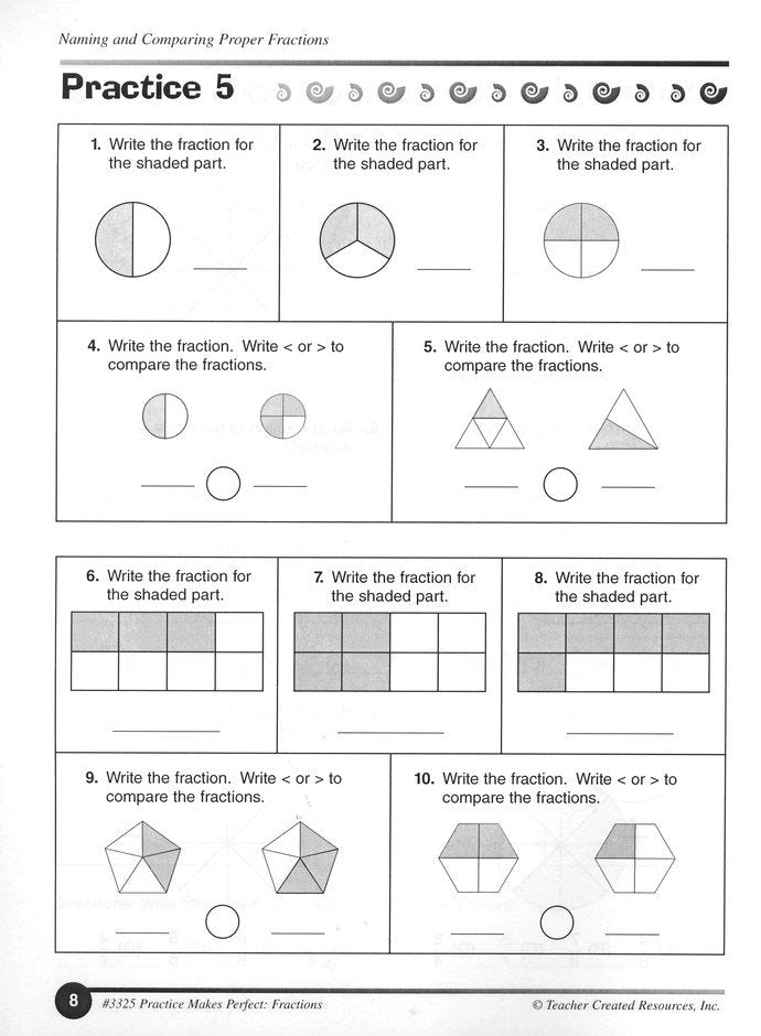 Practice Makes Perfect: Fractions (Grade 4)