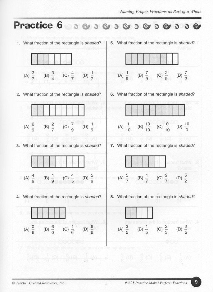 Practice Makes Perfect: Fractions (Grade 4)