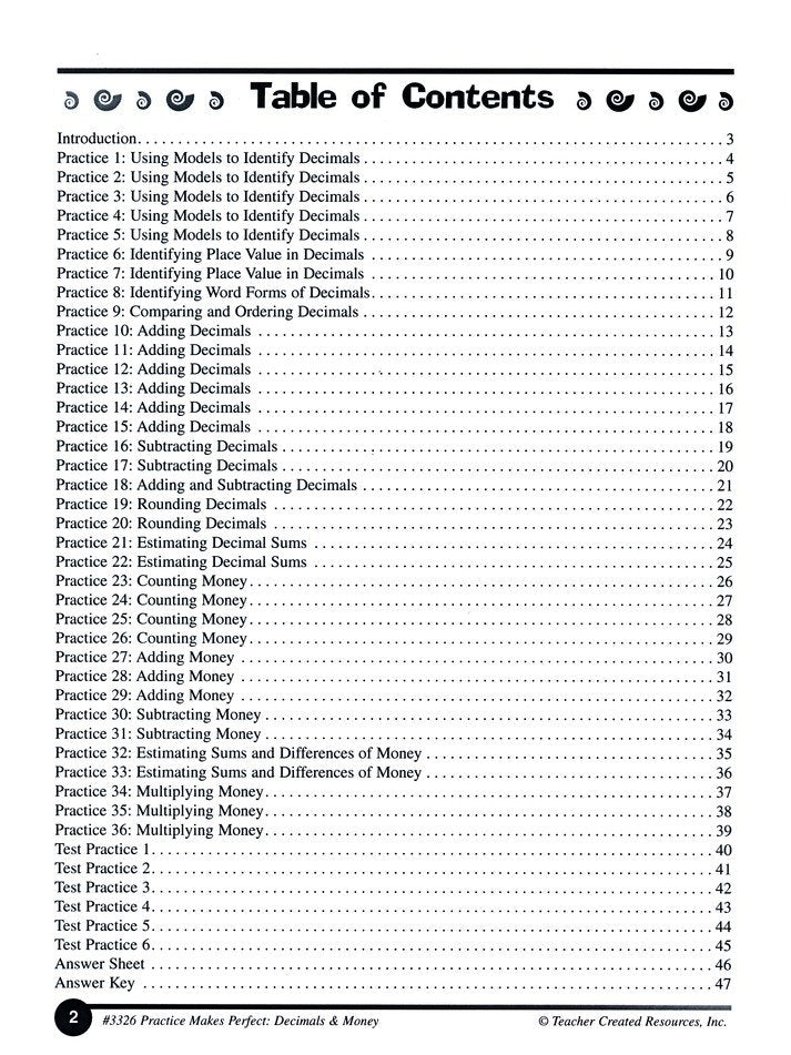 Decimals and Money, Grades 3 & 4