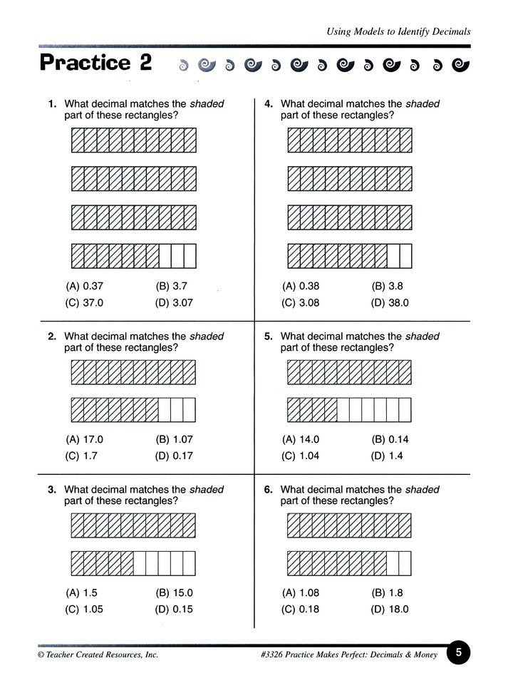 Decimals and Money, Grades 3 & 4