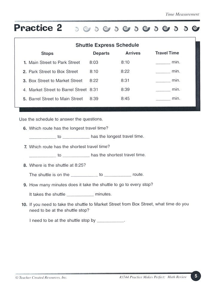 Practice Makes Perfect: Math Review (Grade 4)