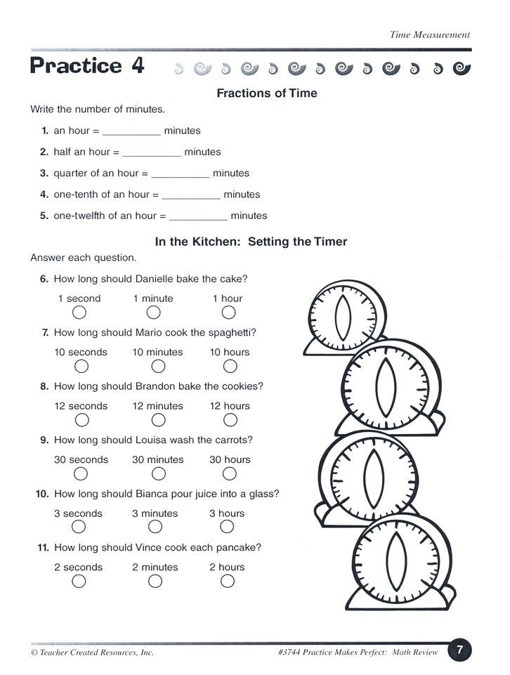 Practice Makes Perfect: Math Review (Grade 4)