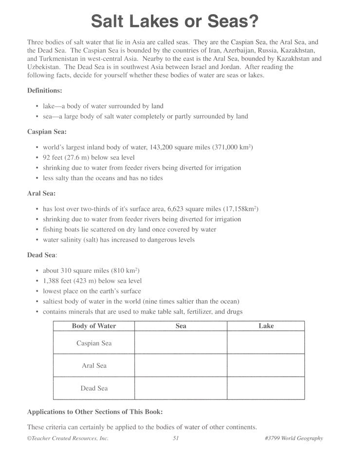 World Geography, Grades 5-8, 3rd Edition