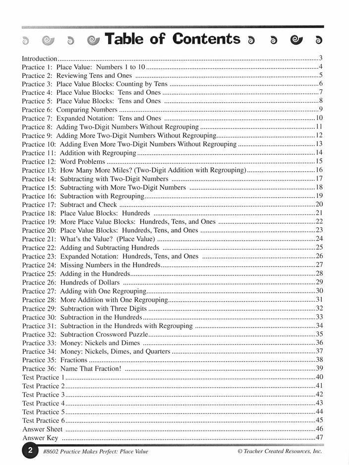 Practice Makes Perfect: Place Value (Grade 2)