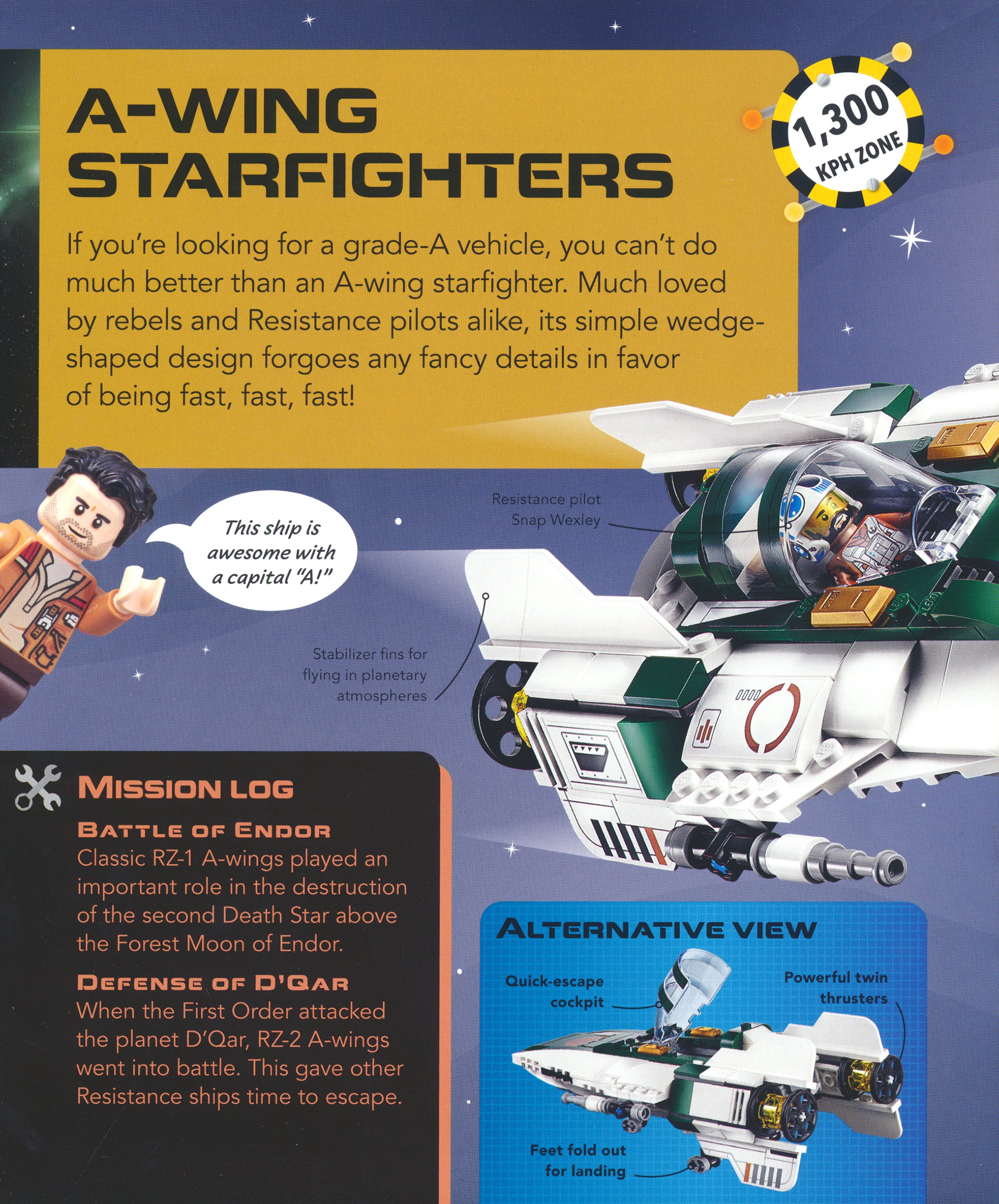 LEGO Star Wars: Awesome Vehicles With Poe Dameron Minifigure and Accessory