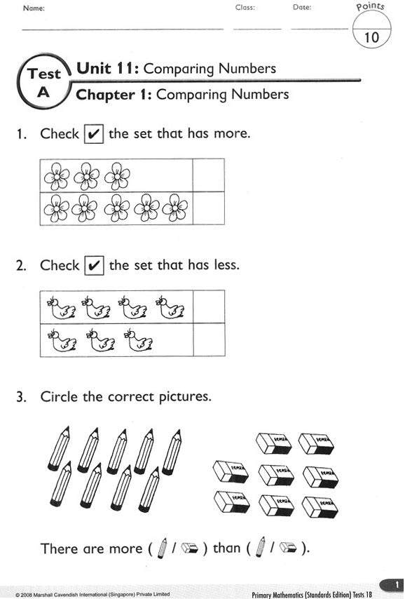 Primary Mathematics Tests 1B (Standards Edition)