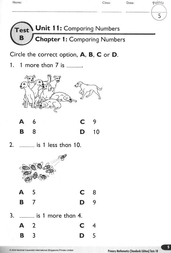 Primary Mathematics Tests 1B (Standards Edition)